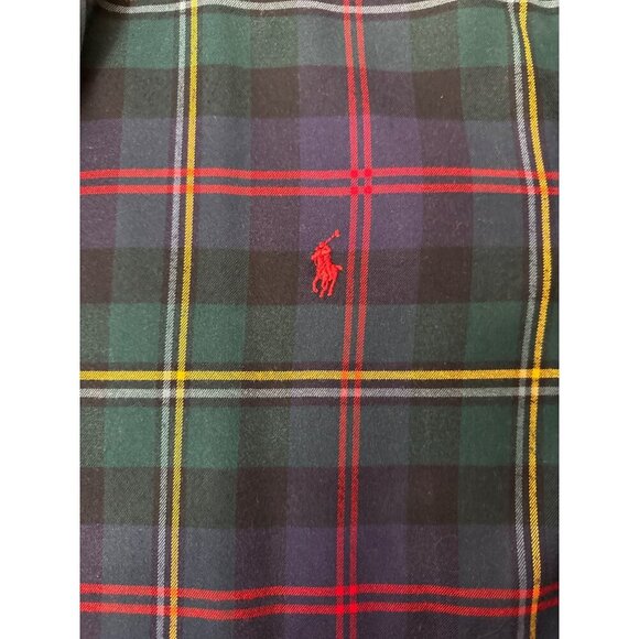 Ralph Lauren Mens XXL Classic Fit Tartan Plaid Button-Down Shirt In Green & Red - Picture 4 of 6